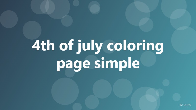 4th of july coloring page simple
