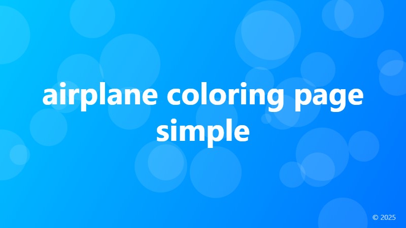 airplane coloring page simple