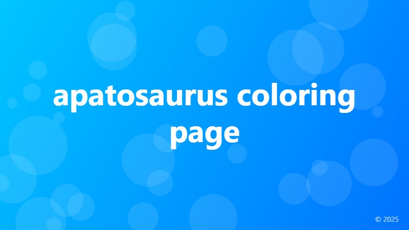 apatosaurus coloring page