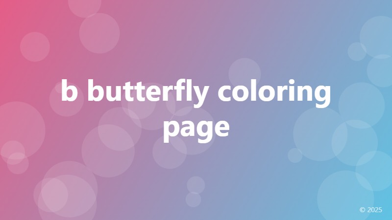 b butterfly coloring page
