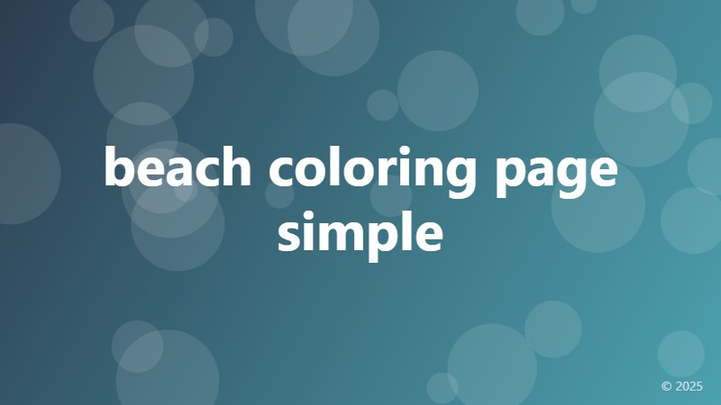 beach coloring page simple