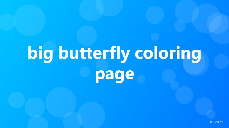 big butterfly coloring page