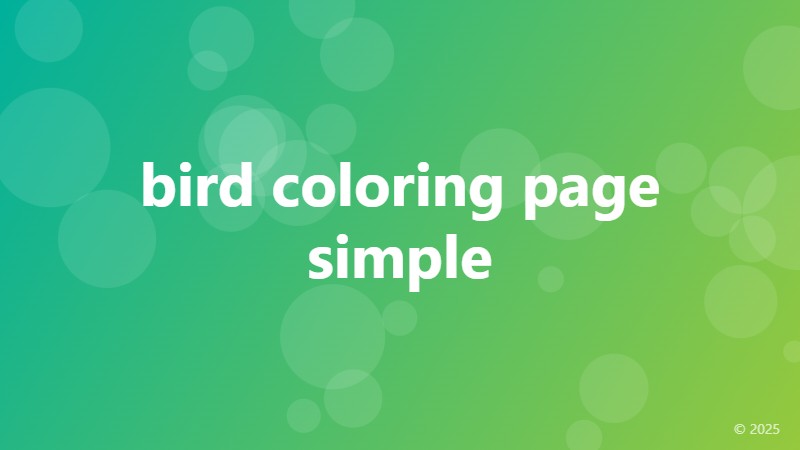 bird coloring page simple