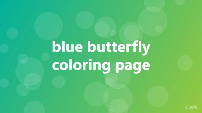 blue butterfly coloring page