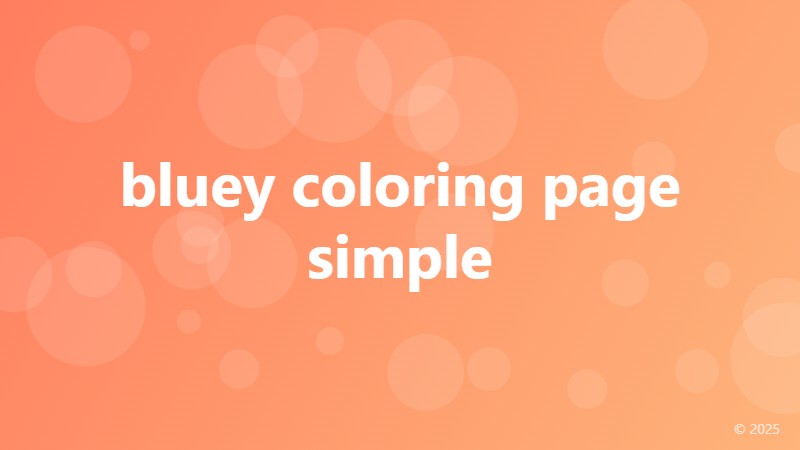 bluey coloring page simple