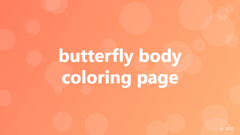 butterfly body coloring page