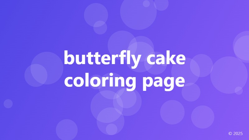 butterfly cake coloring page