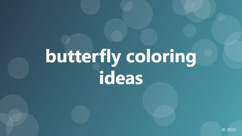 butterfly coloring ideas