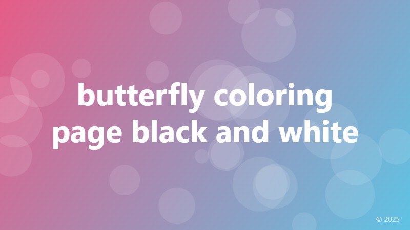butterfly coloring page black and white