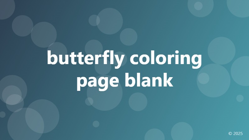 butterfly coloring page blank