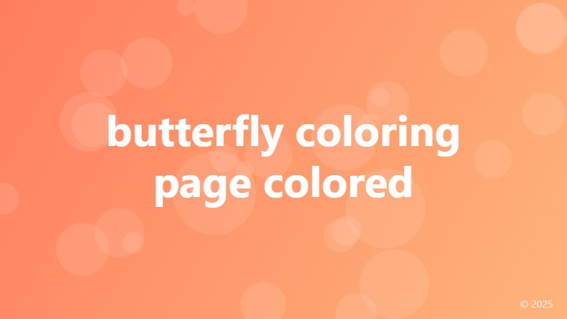 butterfly coloring page colored