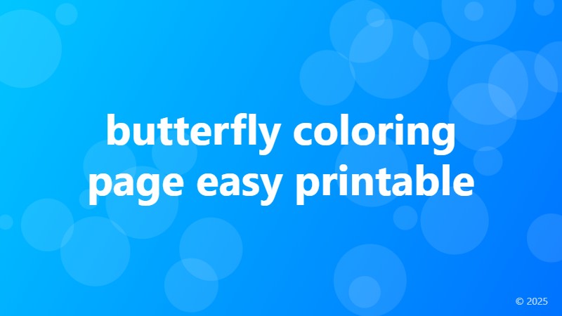 butterfly coloring page easy printable