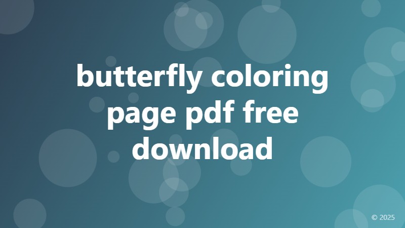 butterfly coloring page pdf free download