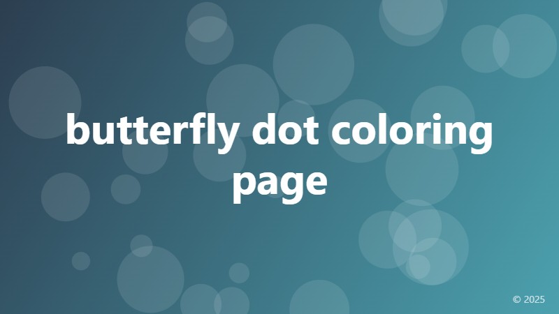 butterfly dot coloring page