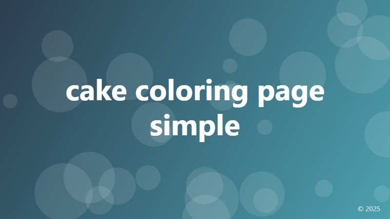 cake coloring page simple