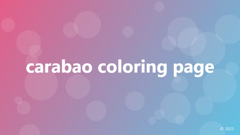 carabao coloring page