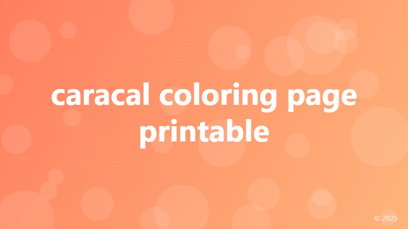 caracal coloring page printable