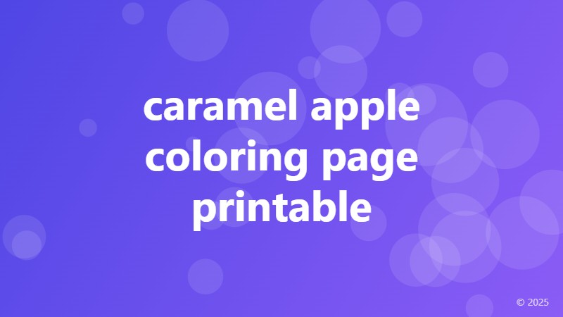 caramel apple coloring page printable
