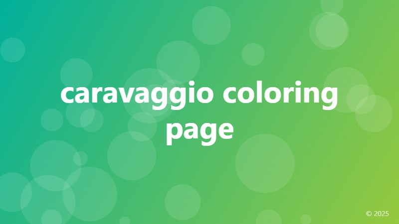 caravaggio coloring page