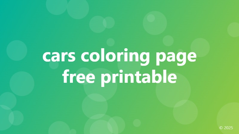 cars coloring page free printable