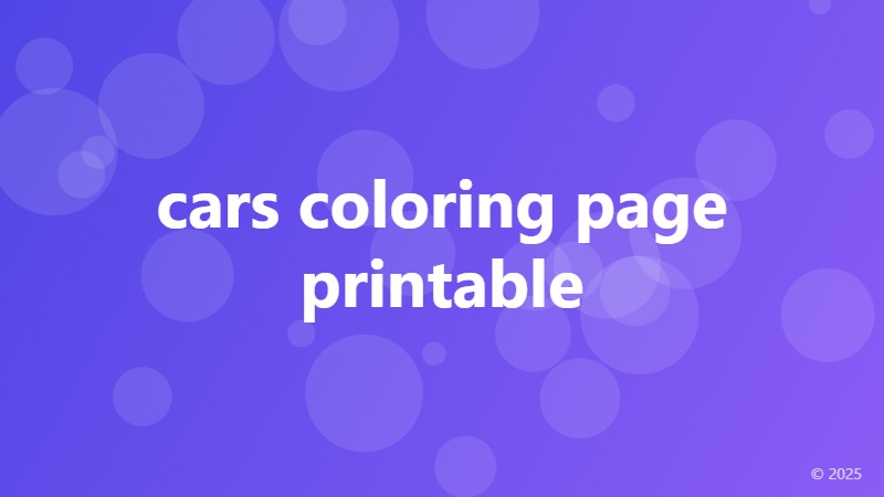 cars coloring page printable