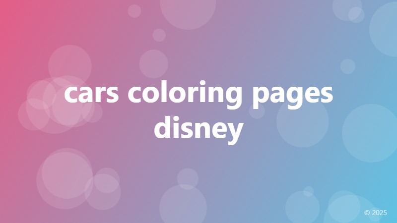 cars coloring pages disney