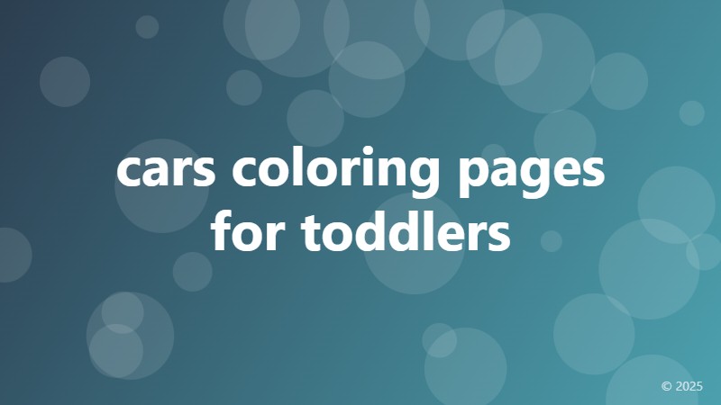 cars coloring pages for toddlers