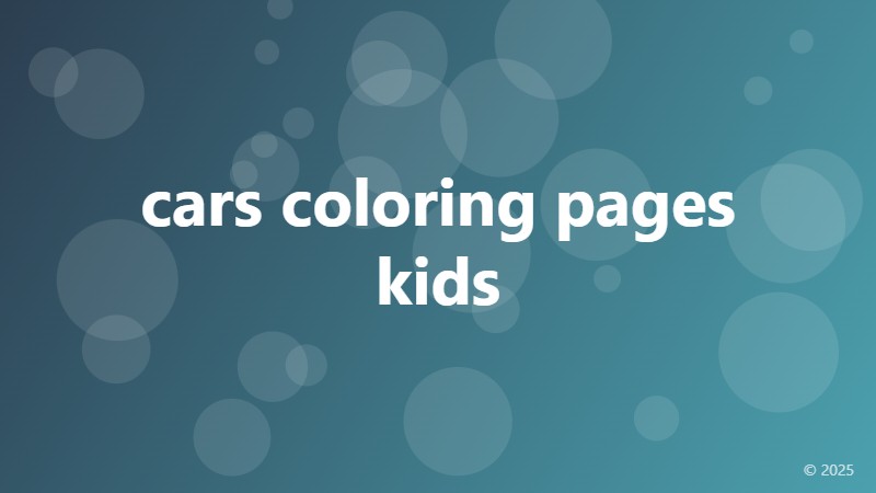 cars coloring pages kids