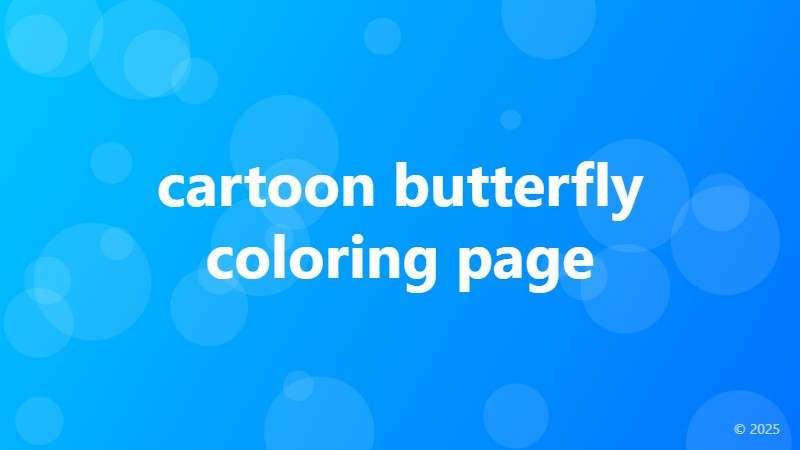 cartoon butterfly coloring page