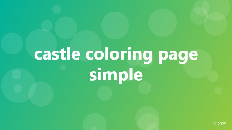 castle coloring page simple