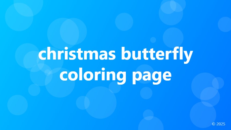 christmas butterfly coloring page