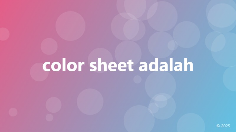 color sheet adalah