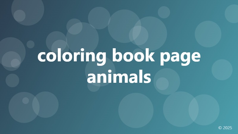 coloring book page animals