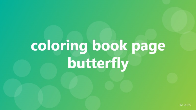 coloring book page butterfly