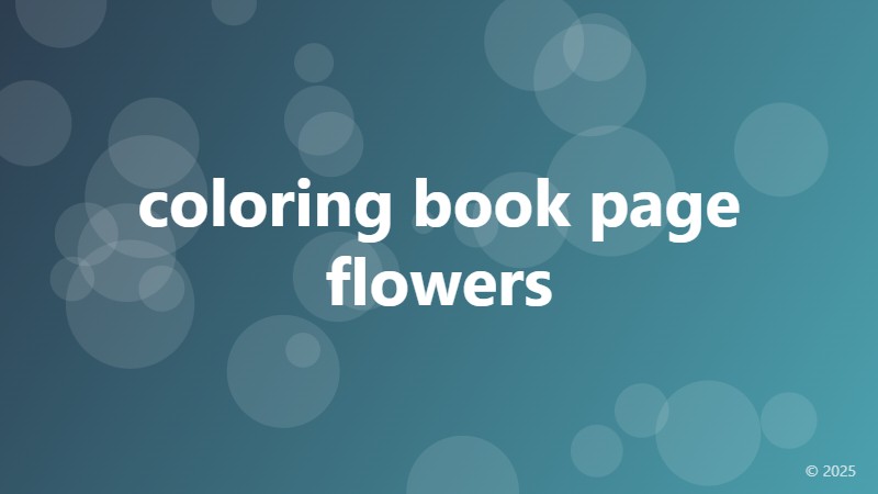 coloring book page flowers