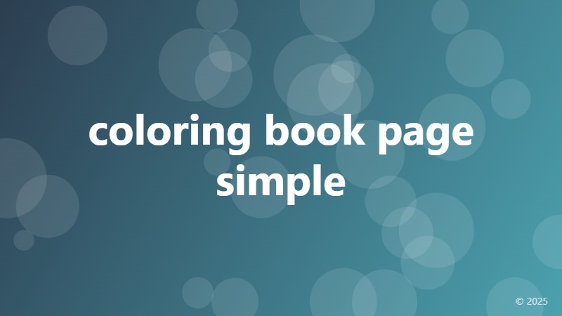 coloring book page simple
