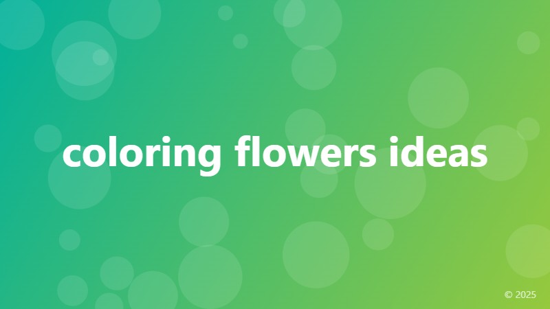 coloring flowers ideas