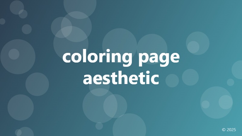 coloring page aesthetic