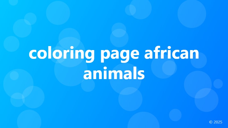 coloring page african animals