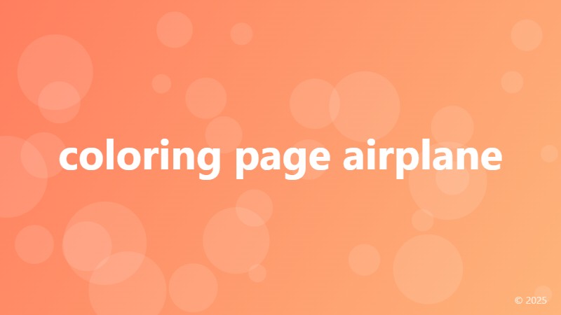 coloring page airplane
