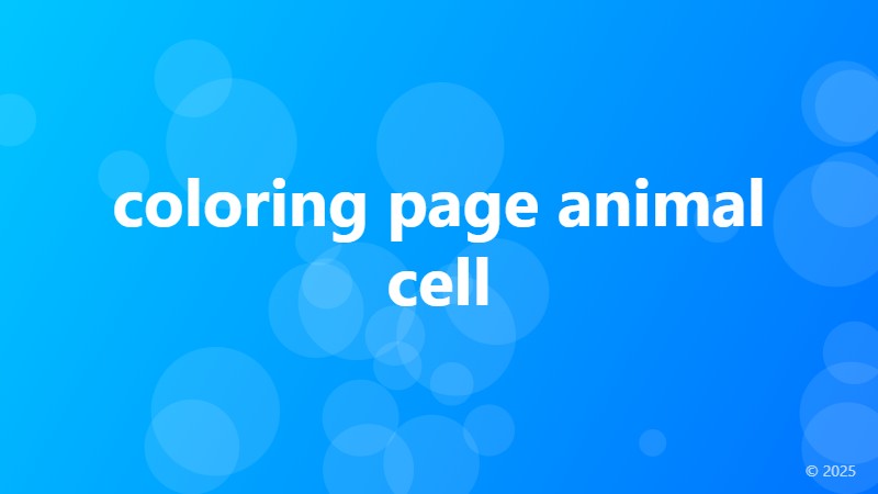 coloring page animal cell
