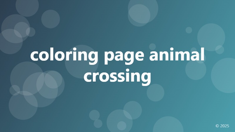 coloring page animal crossing