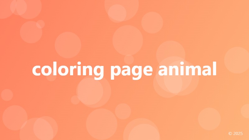 coloring page animal