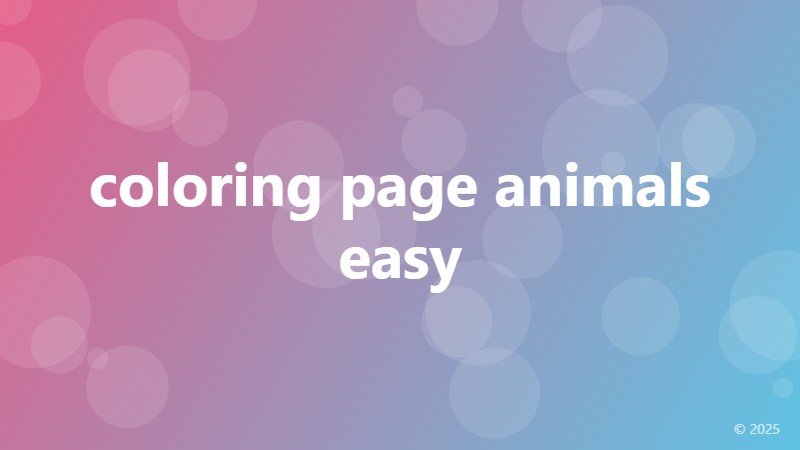 coloring page animals easy