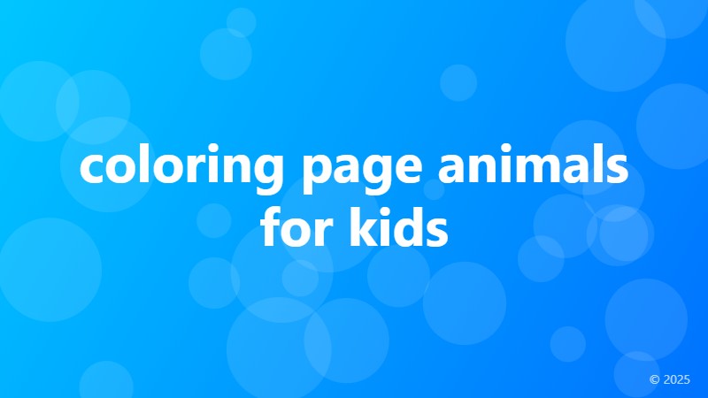 coloring page animals for kids