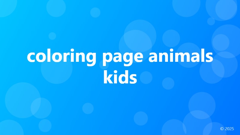 coloring page animals kids