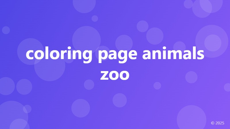 coloring page animals zoo