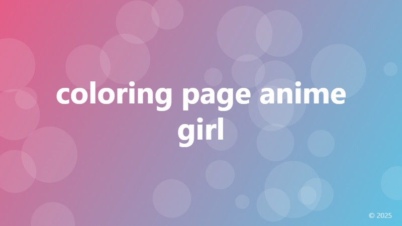 coloring page anime girl