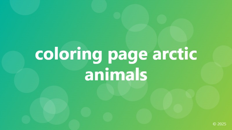 coloring page arctic animals