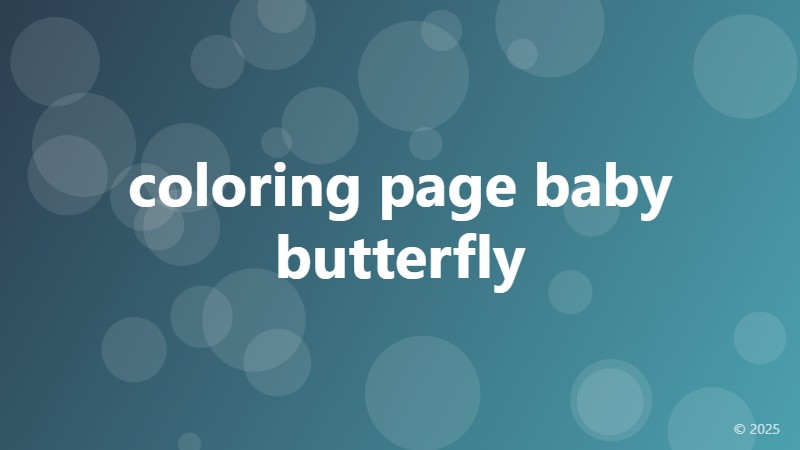 coloring page baby butterfly